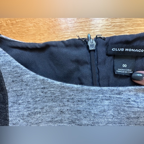 Club Monaco Gray Colorblock Long Sleeve Sheath Dress - Picture 2 of 7